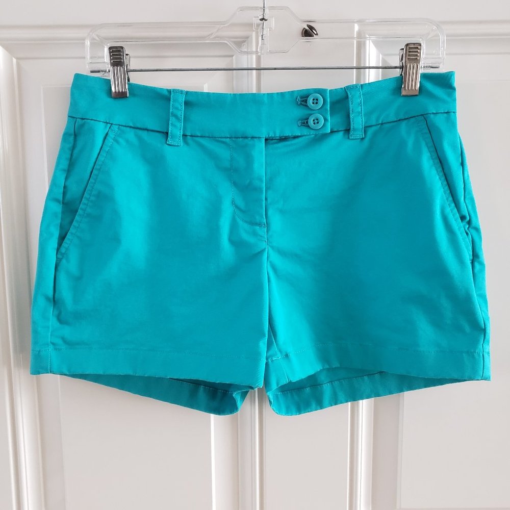 VINEYARD VINES Chino Shorts Mid Rise Teal Blue Womens SZ 0